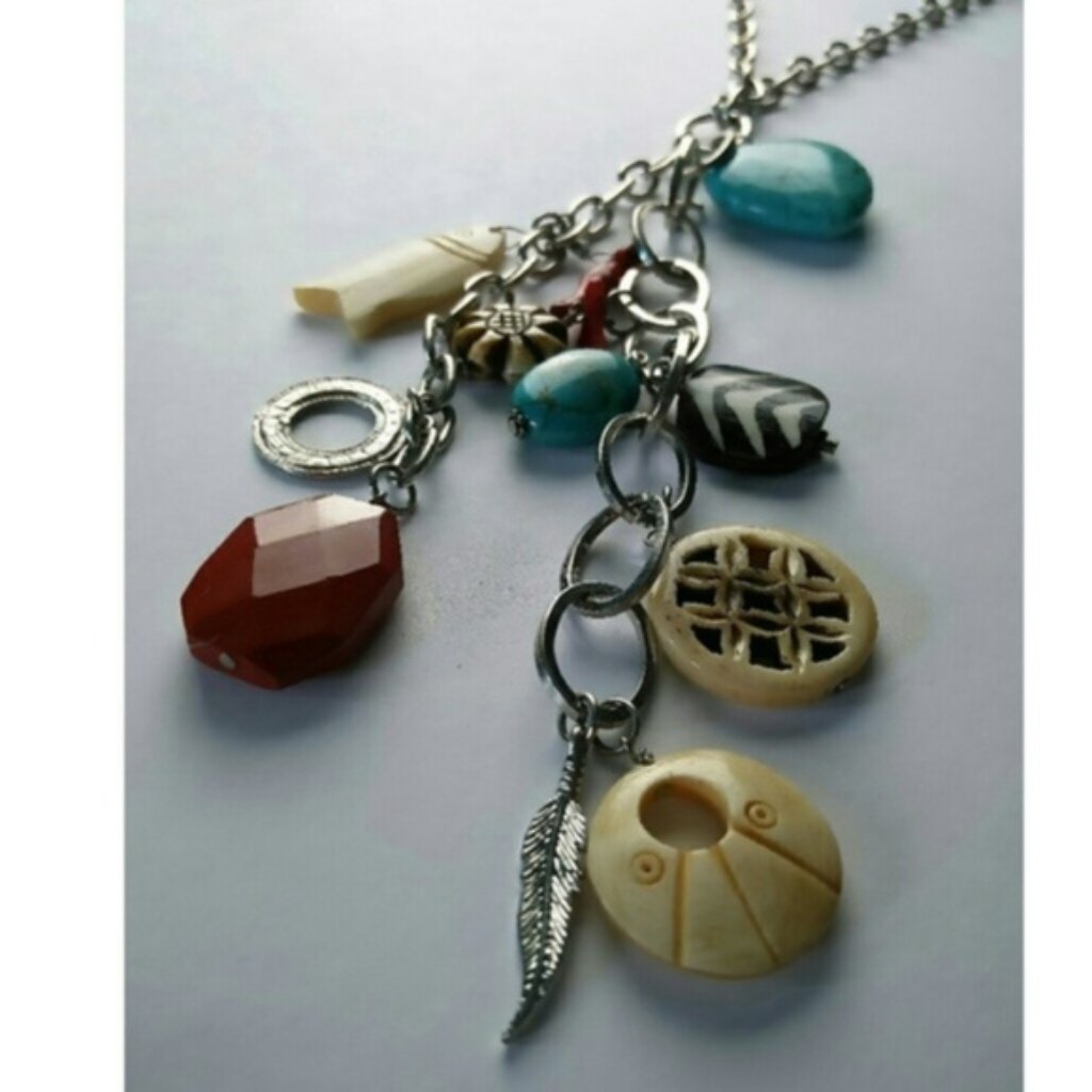 Graziano Cluster Long Necklace Sea Marina 35$